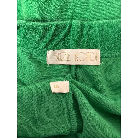 Suzie Kondi Pants Small Womens The Tinos Slim Track Jogger In Green Terry - Picture 6 of 7